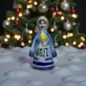 Tonala Mexican Folk Art Pottery Wiseman Figurine Stoneware Christmas Nativity